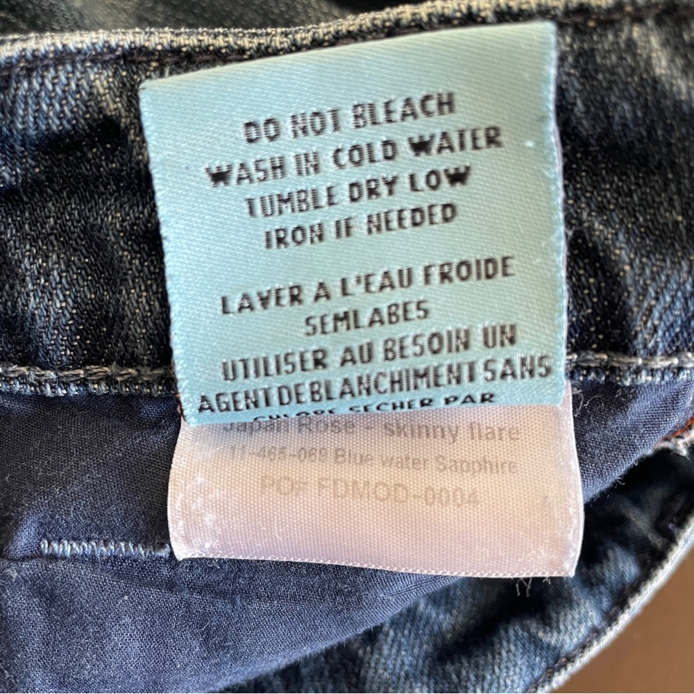 Anthropologie FIDELITY DENIM Japan Rose Skinny Flare Blue Water Sapphire Jean - Picture 12 of 13